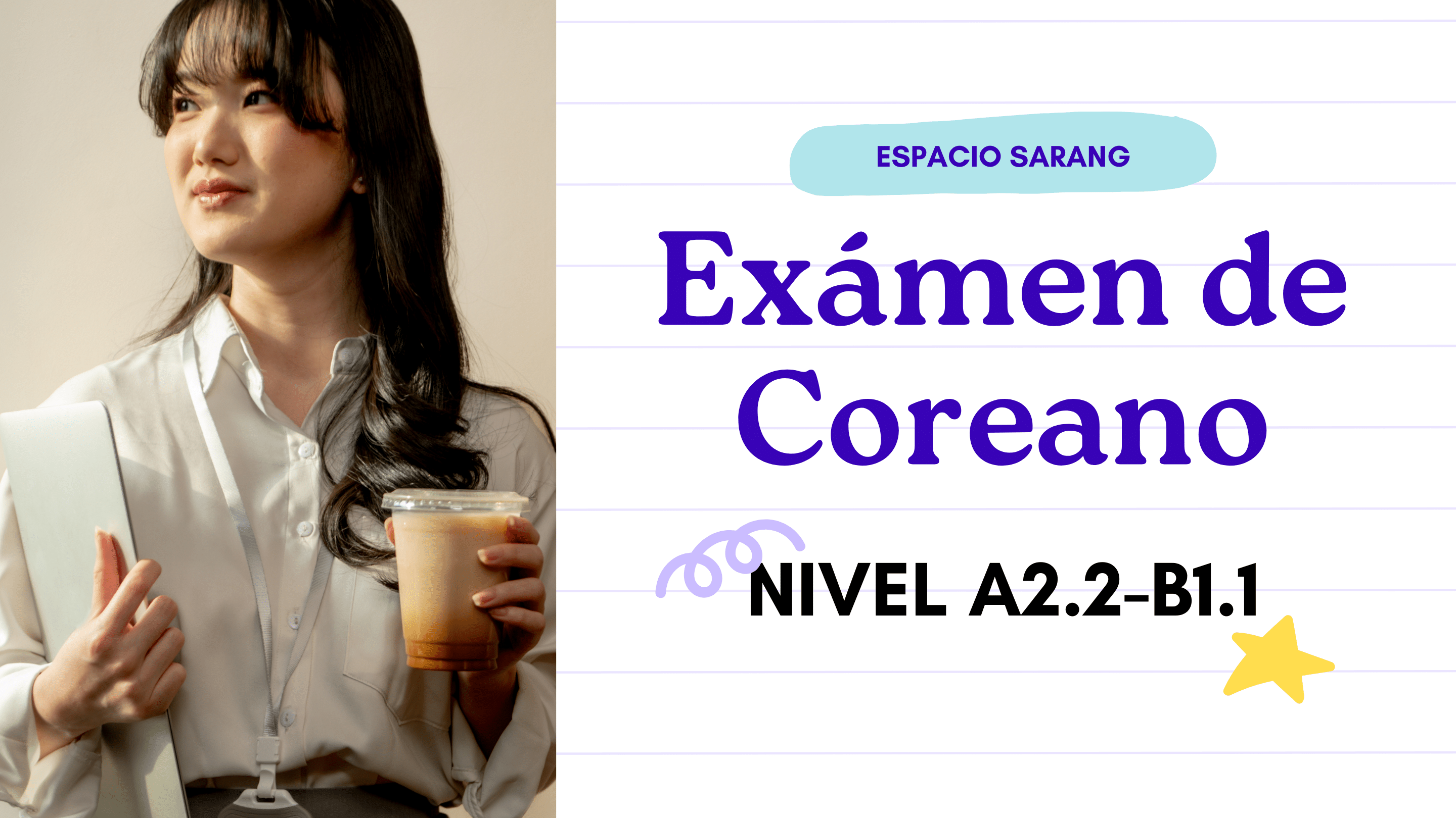 Examen de Coreano Sarang A2.2 – B1.1 con Mentoría personalizada